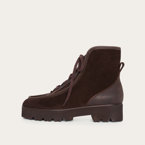 Junko Boots, dark chocolate velvet #